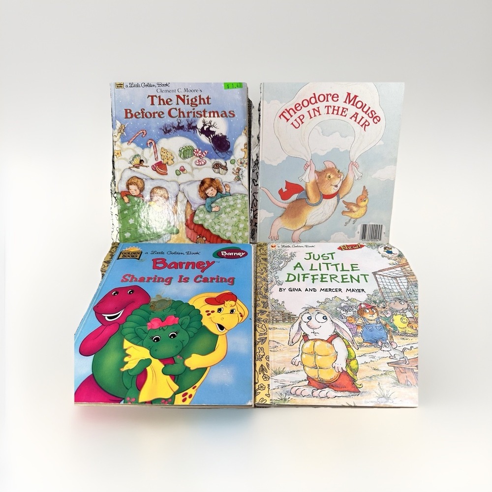 Little Golden‎ Book Lot Night Before Christmas Barney Mercer Mayer Mouse